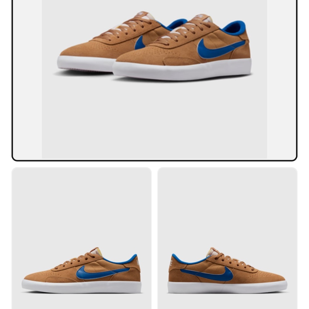 Men's Nike SB Heritage Vulc Flax/White/Team Royal sz 10.5 & 10 NEW